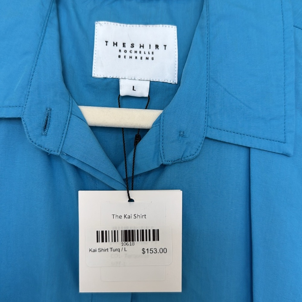 The Shirt by Rochelle Behrens Turquoise Button-Up - Picture 3 of 3